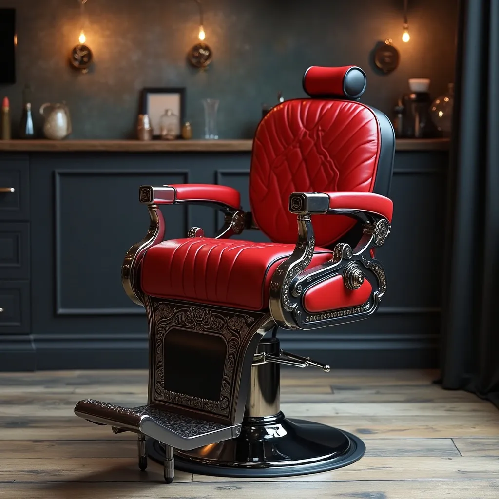Sillón Barbero Dión Color Rojo